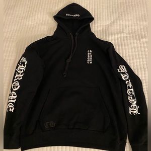 Chrome Hearts (100% Authentic) Vertical Logo FU Hood Hoodie 
Size: XL
